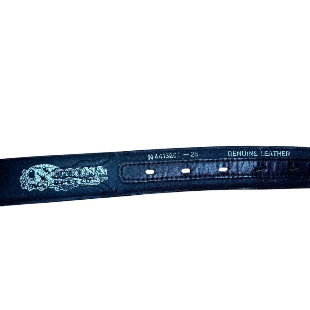 Nocona Boys Western Belt Longhorn Steer Brown Black Silver